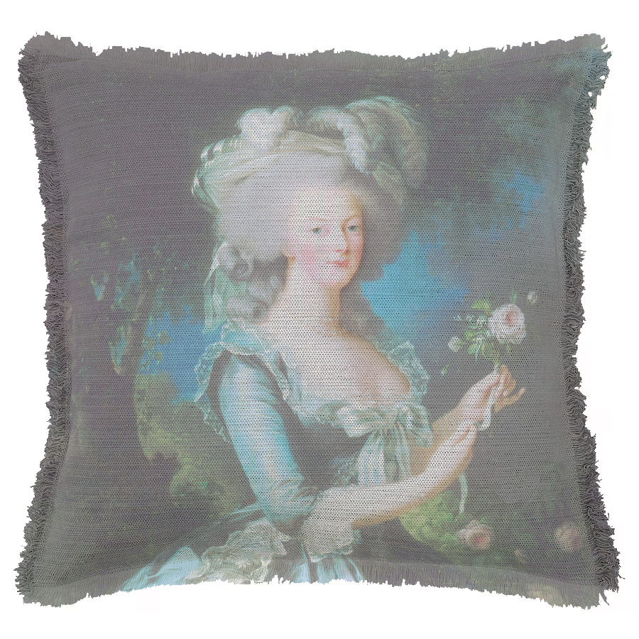 "Marie Antoinette" 50cm x 50cm Fringed Cotton/Poly Cushion Cover 