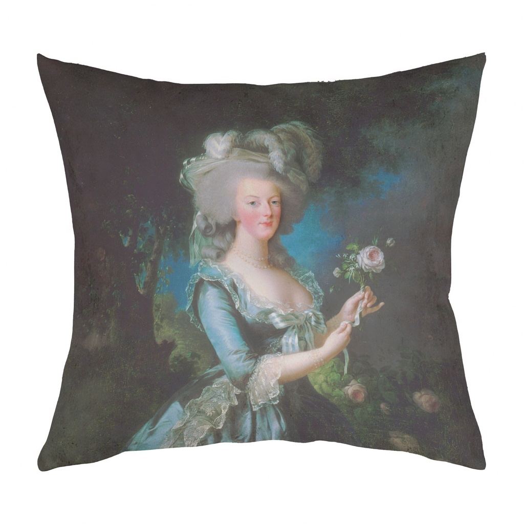 "Marie Antoinette" 40cm x 40cm Faux Leather Cushion Cover (Antique White)