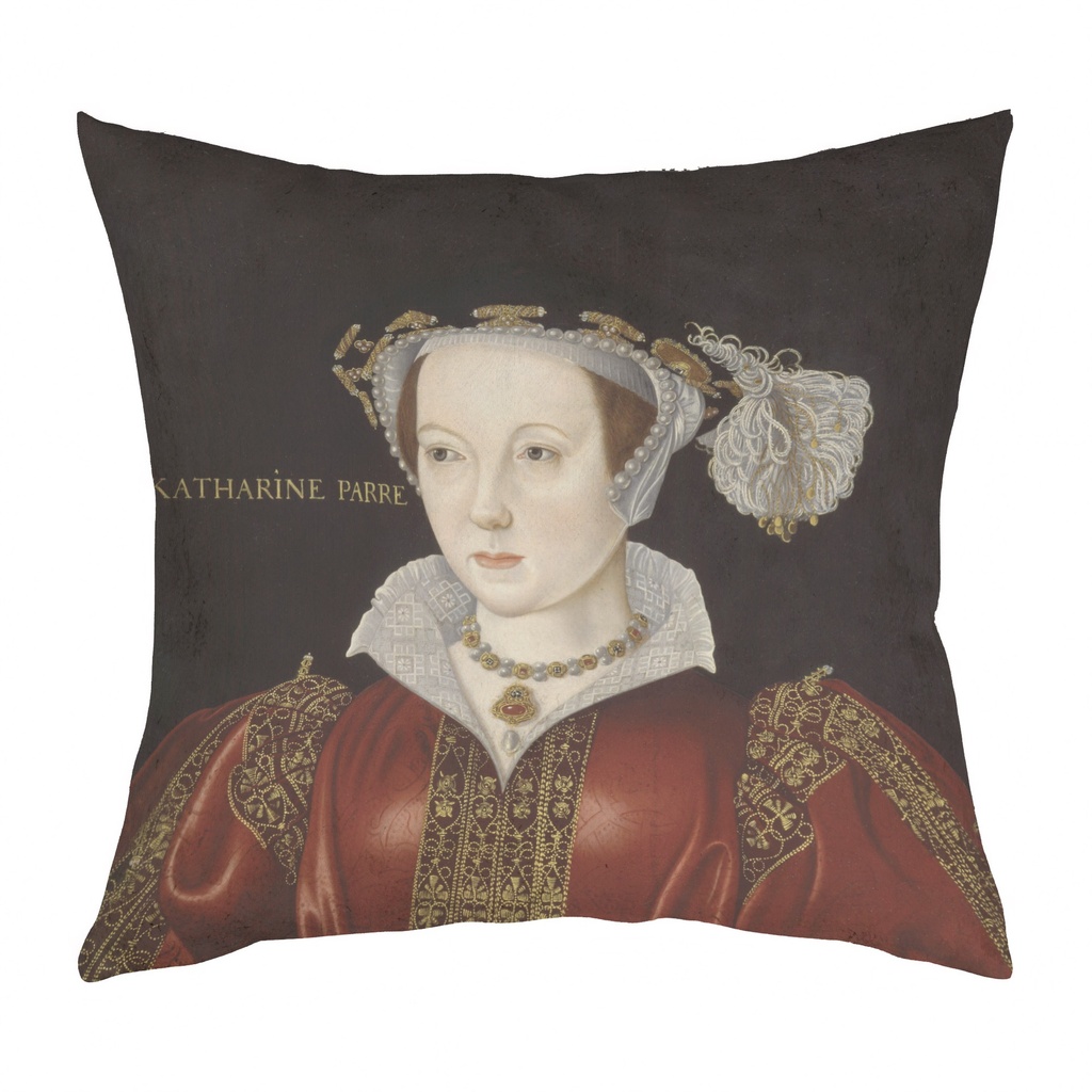"Catherine Parr" 40cm x 40cm Faux Leather Cushion Cover (Antique White)
