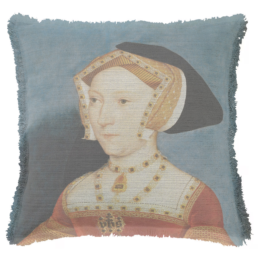 "Jane Seymour" 50cm x 50cm Fringed Cotton/Poly Cushion Cover
