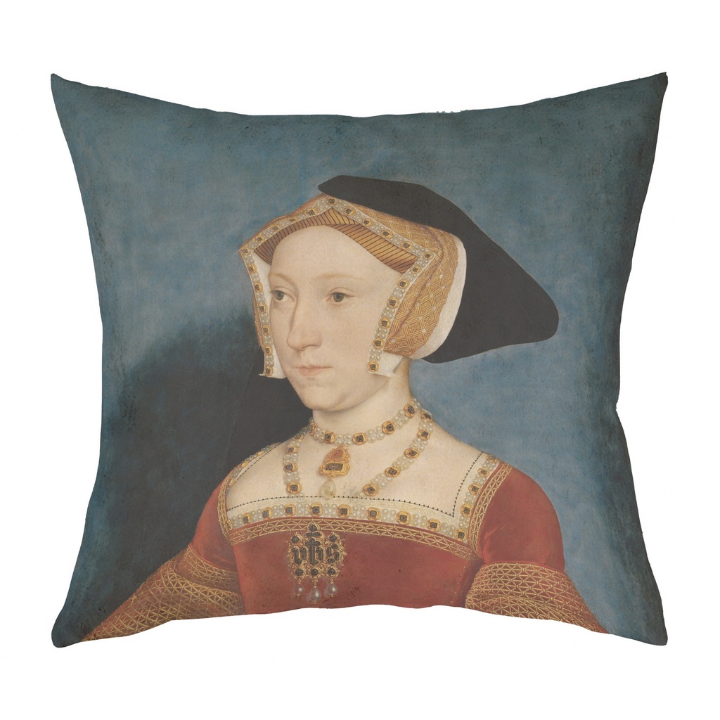 "Jane Seymour" 40cm x 40cm Faux Leather Cushion Cover (Antique White)