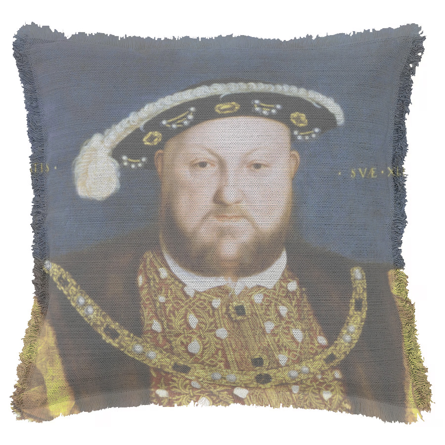 "Henry VIII" 50cm x 50cm Fringed Cotton/Poly Cushion Cover
