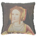"Catherine of Aragon" 50cm x 50cm Fringed Cotton/Poly Cushion Cover