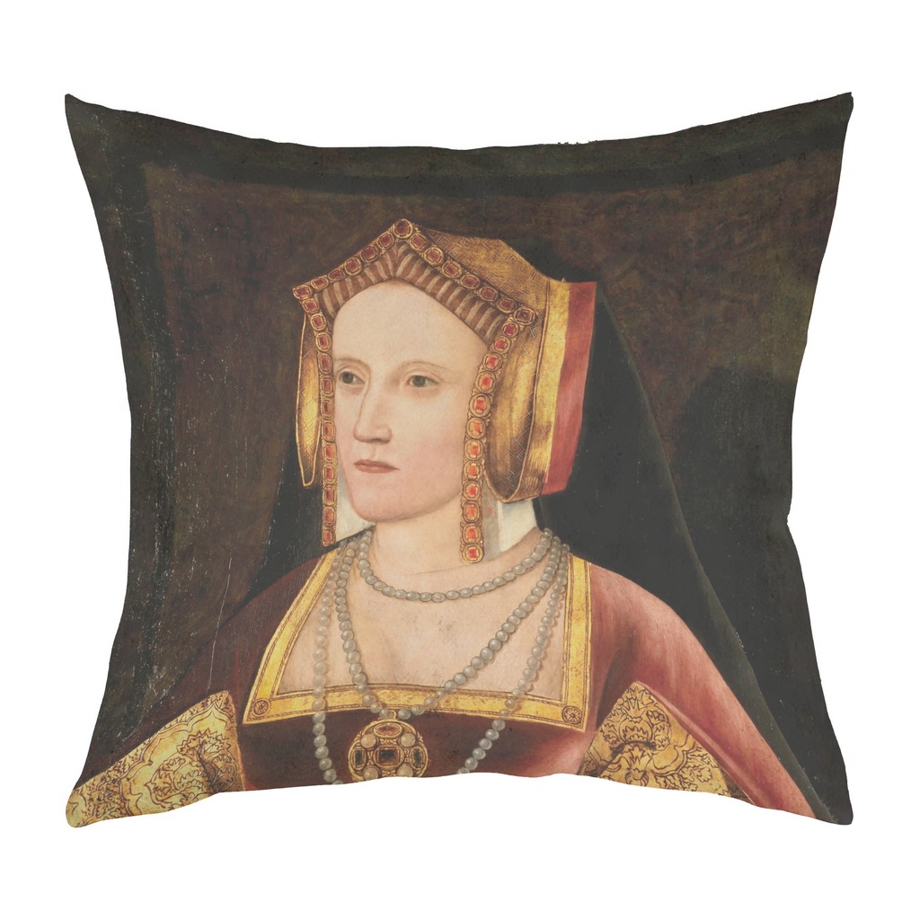 "Catherine of Aragon" 40cm x 40cm Faux Leather Cushion Cover (Antique White)