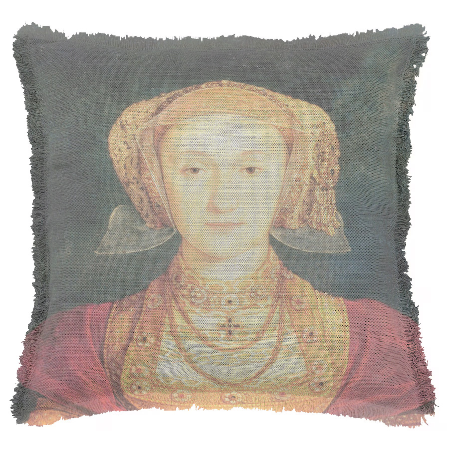 "Anne of Cleves" 50cm x 50cm Fringed Cotton/Poly Cushion Cover