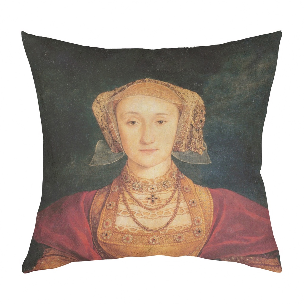 "Anne of Cleves" 40cm x 40cm Faux Leather Cushion Cover (Antique White)