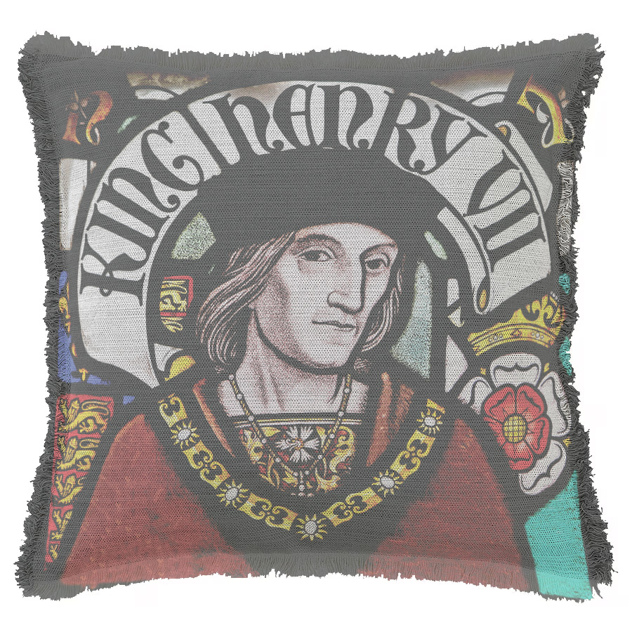 "Henry VII" 50cm x 50cm Fringed Cotton/Poly Cushion Cover