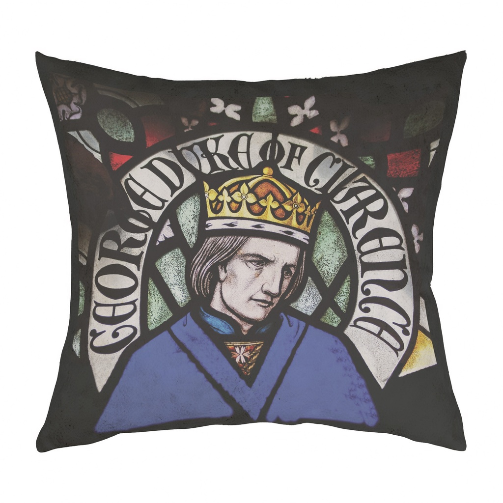 "George Duke of Clarence" 40cm x 40cm Faux Leather Cushion Cover (Antique White)