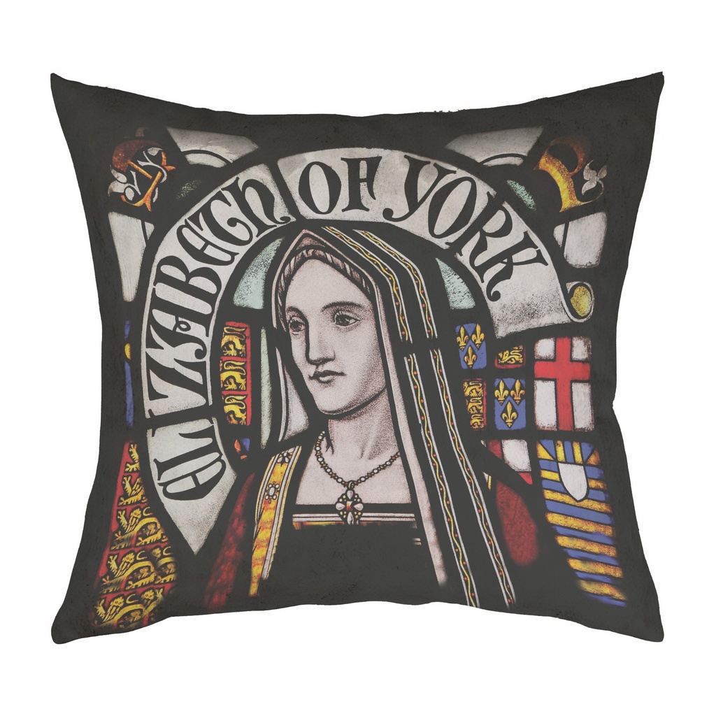 "Elizabeth of York" 40cm x 40cm Faux Leather Cushion Cover (Antique White)