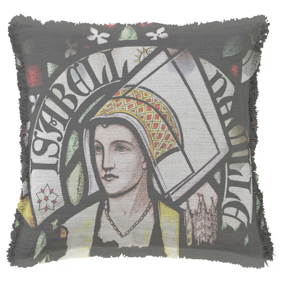"Elizabeth Neville" 50cm x 50cm Fringed Cotton/Poly Cushion Cover 