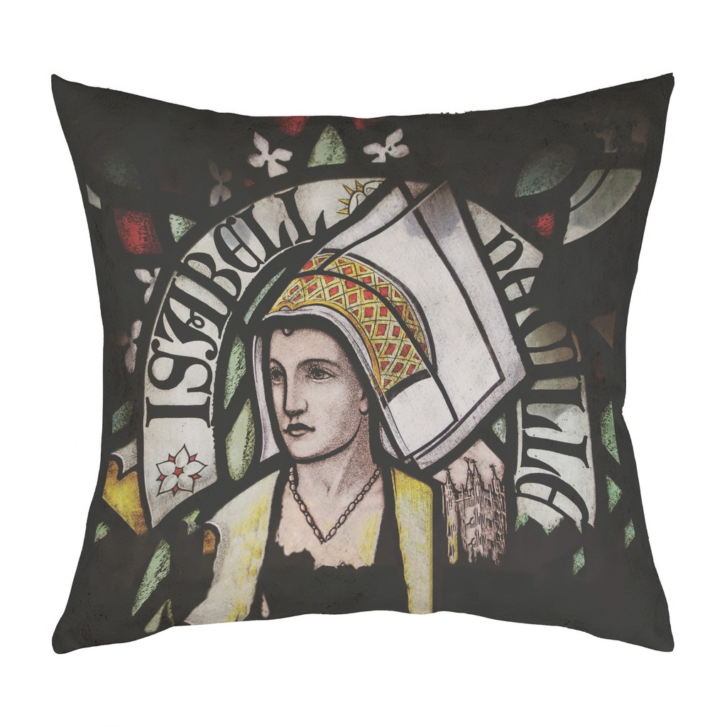"Elizabeth Neville" 40cm x 40cm Faux Leather Cushion Cover (Antique White)