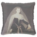 "Agnes Sorel" 50cm x 50cm Fringed Cotton/Poly Cushion Cover