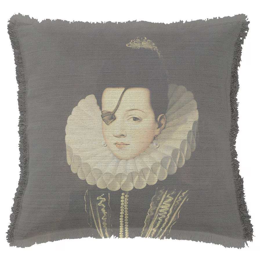 "Anna Mendoza" 50cm x 50cm Fringed Cotton/Poly Cushion Cover