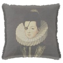 "Anna Mendoza" 50cm x 50cm Fringed Cotton/Poly Cushion Cover