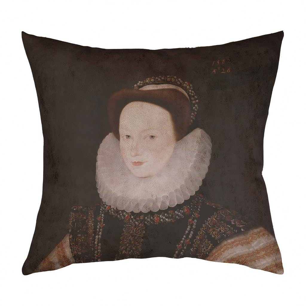 "Anne Knollys" 40cm x 40cm Faux Leather Cushion Cover