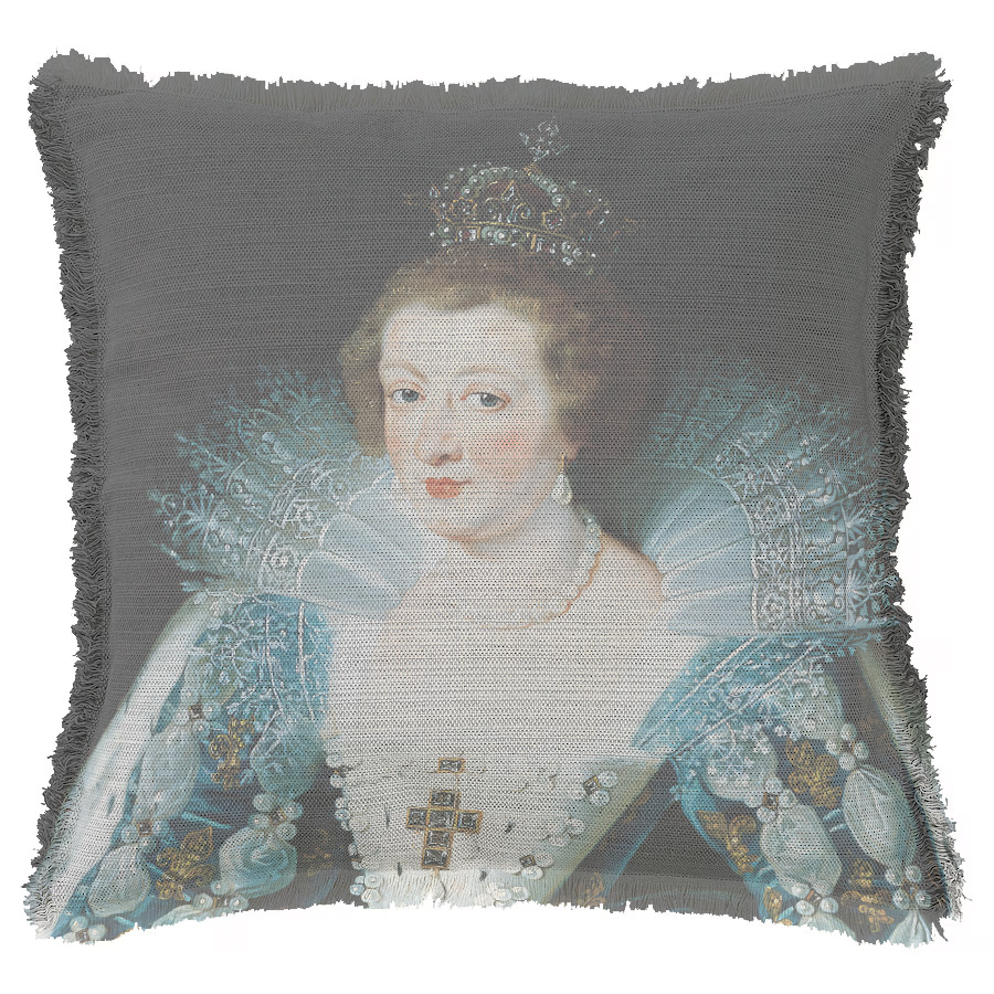"Anne of Austria" 50cm x 50cm Fringed Cotton/Poly Cushion Cover