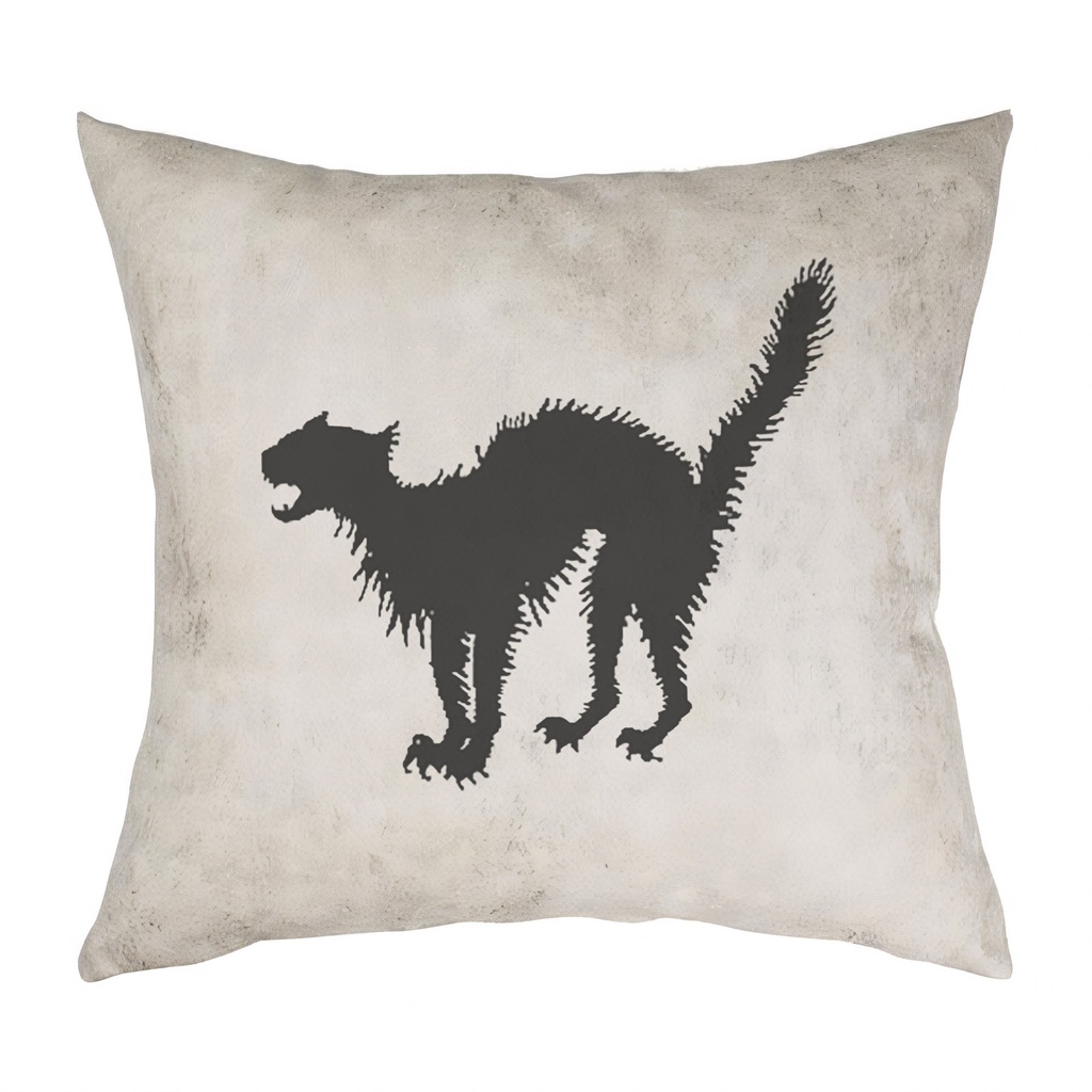 "Arthur Rackham Cat" 40cm x 40cm Faux Leather Cushion Cover