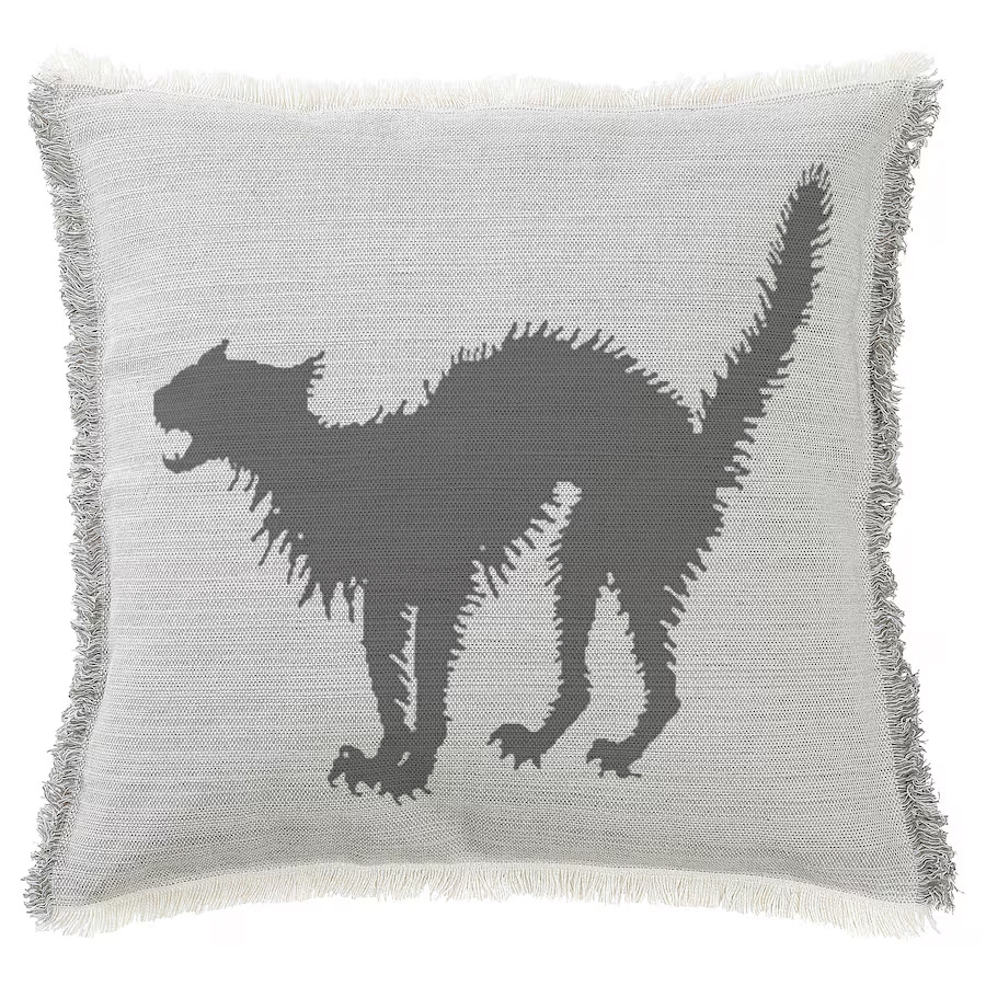 "Arthur Rackham Cat" 50cm x 50cm Fringed Cotton/Poly Cushion Cover