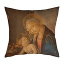 "The Virgin and Child" by Botticelli 40cm x 40cm Faux Leather Cushion Cover