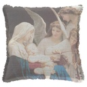 "The Song of the Angels" by William Bouguereau 50cm x 50cm Fringed Cotton/Poly Cushion Cover