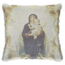 "La Vierge aux Anges" by William Bouguereau 50cm x 50cm Fringed Cotton/Poly Cushion Cover