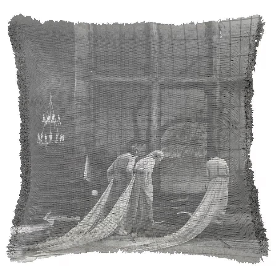 "The Brides of Dracula" 50cm x 50cm Fringed Cotton/Poly Cushion Cover