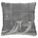 "The Brides of Dracula" 50cm x 50cm Fringed Cotton/Poly Cushion Cover