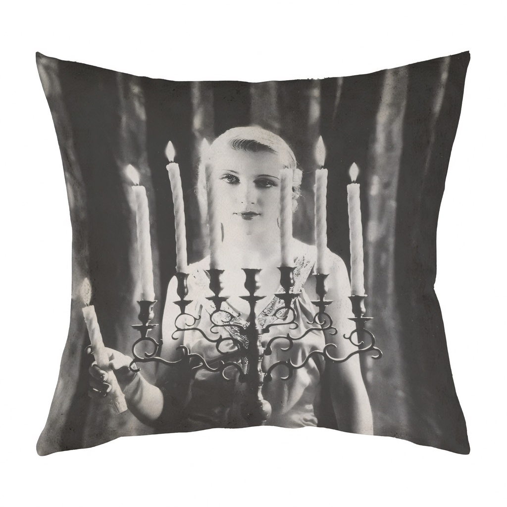 "Carole Lombard" 40cm x 40cm Faux Leather Cushion Cover (Antique White)