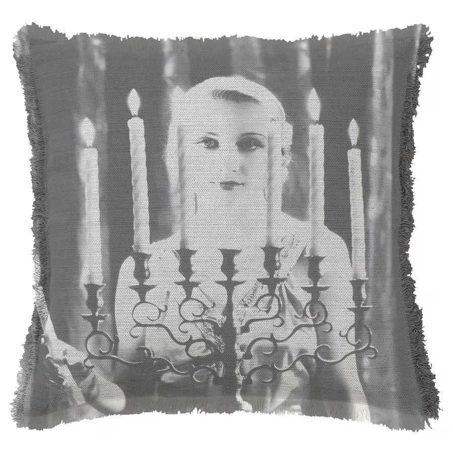 "Carole Lombard" 50cm x 50cm Fringed Cotton/Poly Cushion Cover