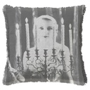 "Carole Lombard" 50cm x 50cm Fringed Cotton/Poly Cushion Cover