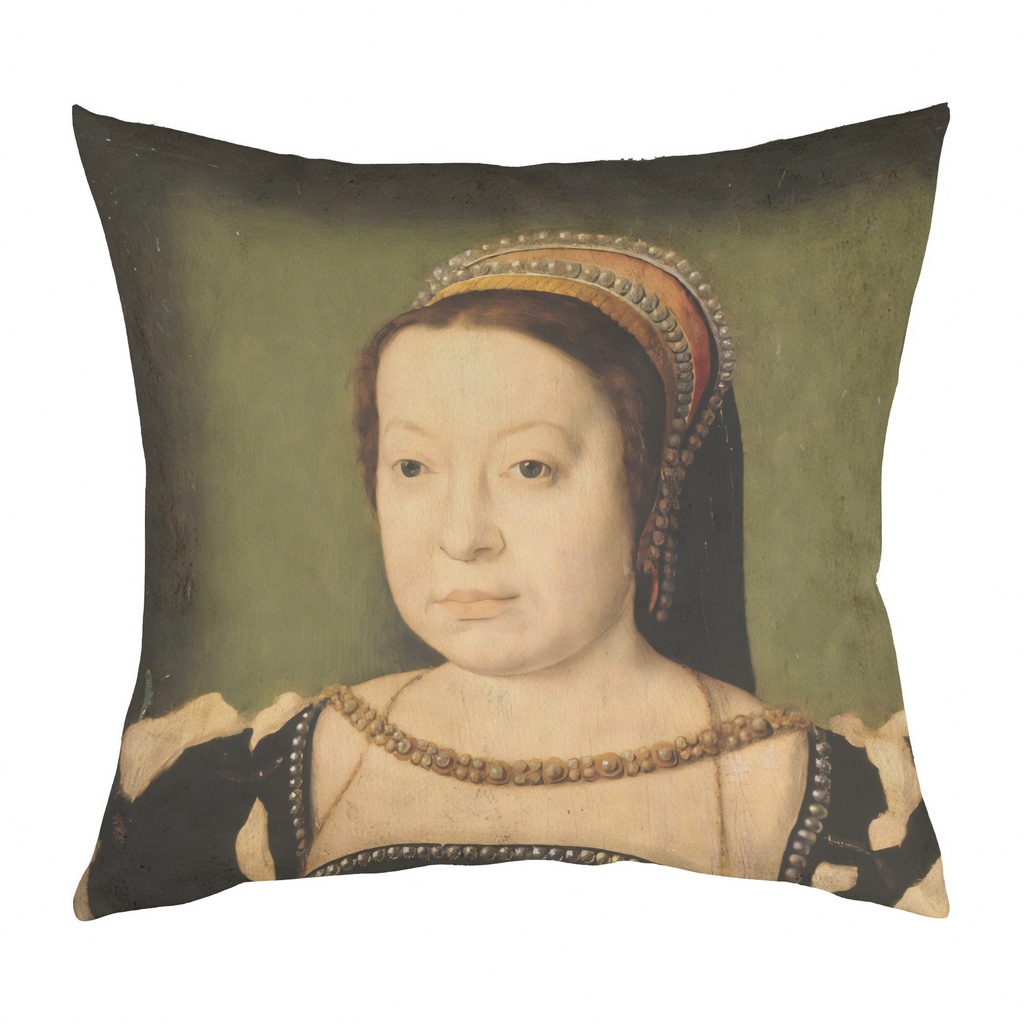 "Catherine de Medici" 40cm x 40cm Faux Leather Cushion Cover (Antique White)