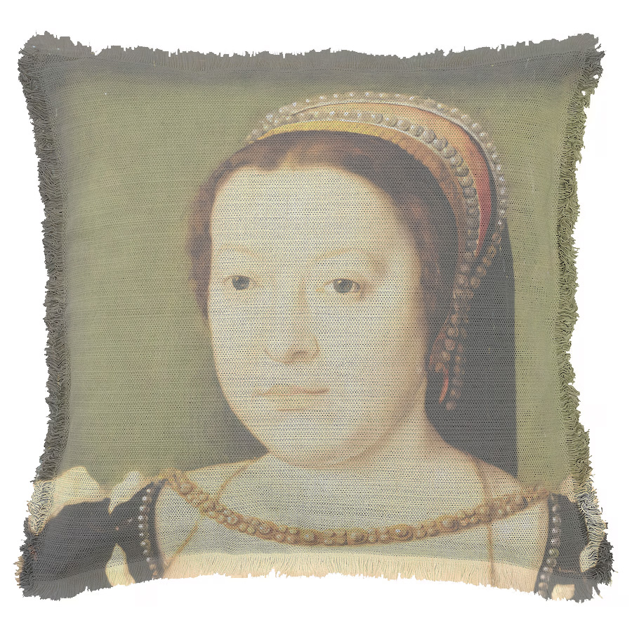 "Catherine de Medici" 50cm x 50cm Fringed Cotton/Poly Cushion Cover