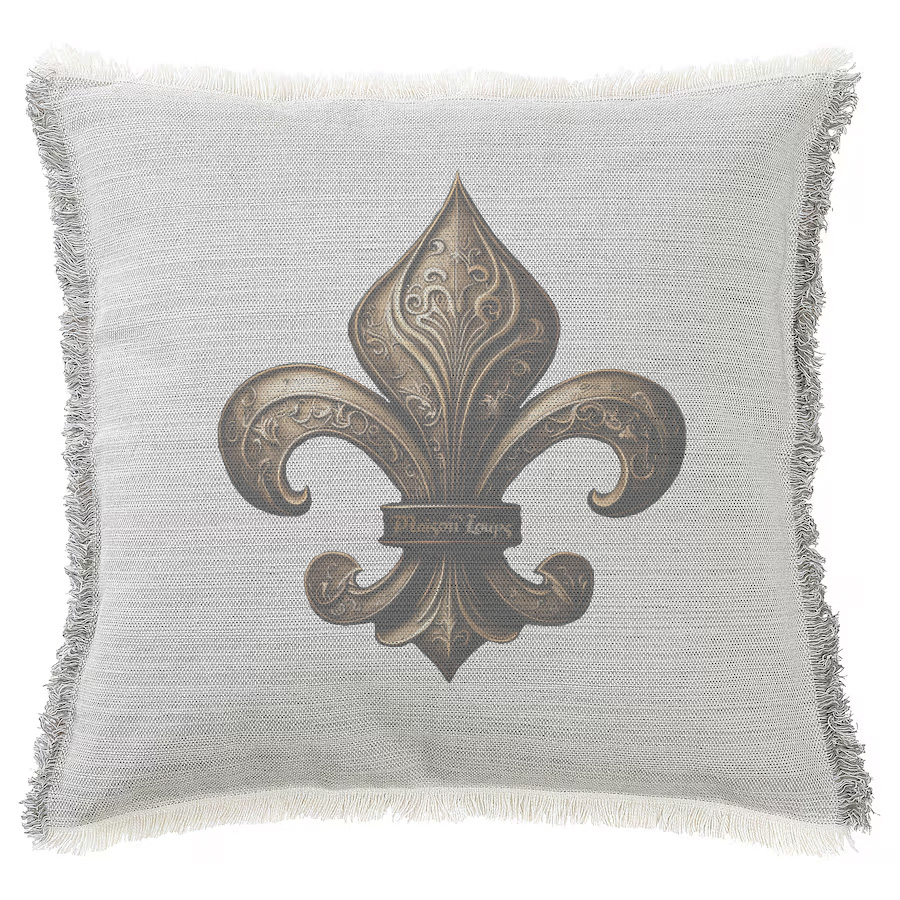 "Fleur de Lys - Celtic" 50cm x 50cm Fringed Cotton/Poly Cushion Cover
