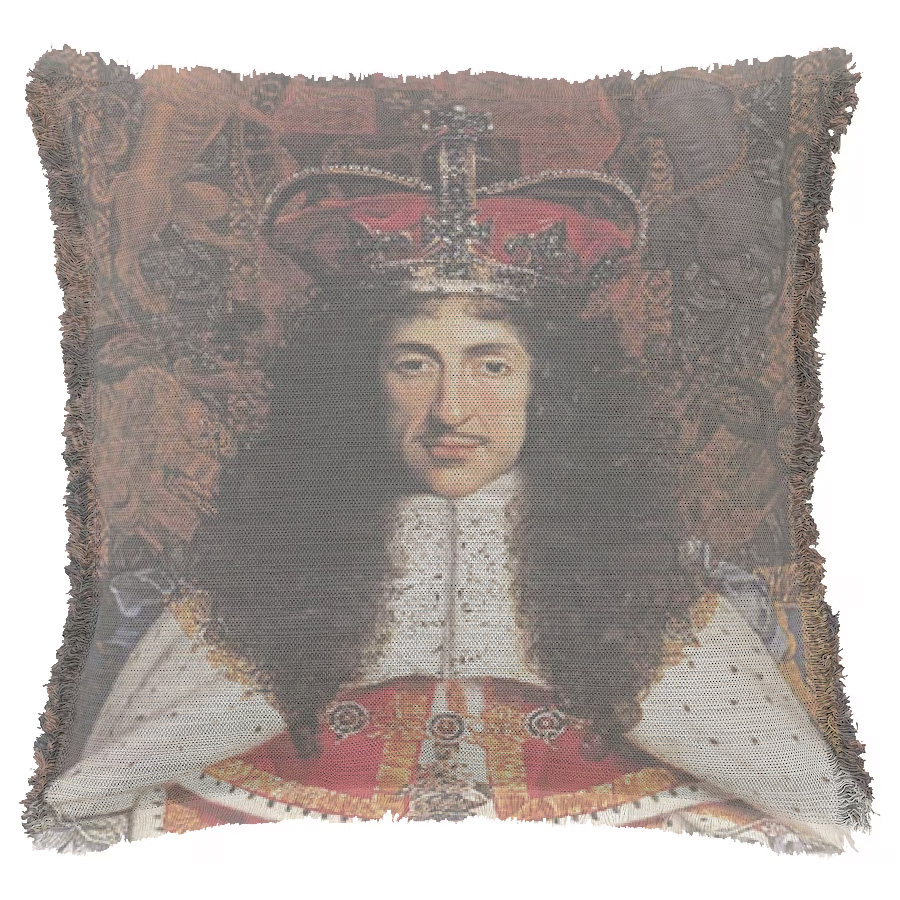 "Charles II" 50cm x 50cm Fringed Cotton/Poly Cushion Cover