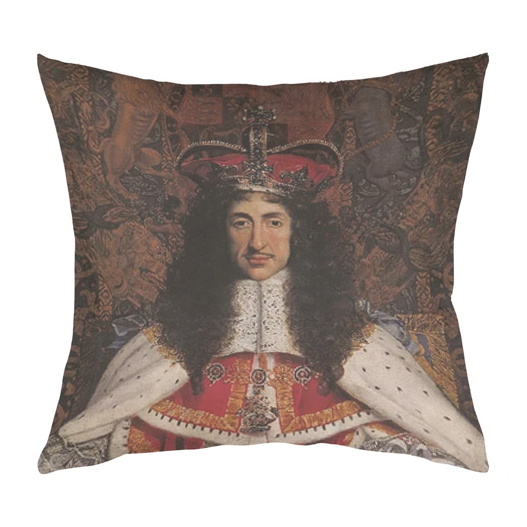 "Charles II" 40cm x 40cm Faux Leather Cushion Cover (Antique White)