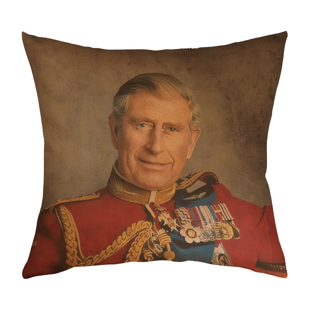 "Charles III" 40cm x 40cm Faux Leather Cushion Cover