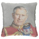"Charles III" 50cm x 50cm Fringed Cotton/Poly Cushion Cover
