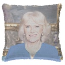 "Queen Camilla" 50cm x 50cm Fringed Cotton/Poly Cushion Cover