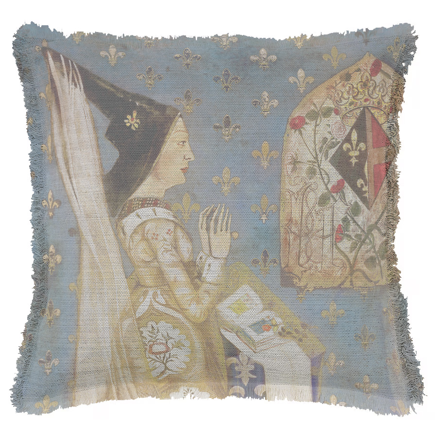 "Charlotte de Savoie" 50cm x 50cm Fringed Cotton/Poly Cushion Cover