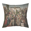 "The Crucifixion of Christ" 40cm x 40cm Faux Leather Cushion Cover