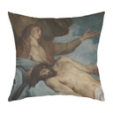 "The Lamentation of Christ" 40cm x 40cm Faux Leather Cushion Cover