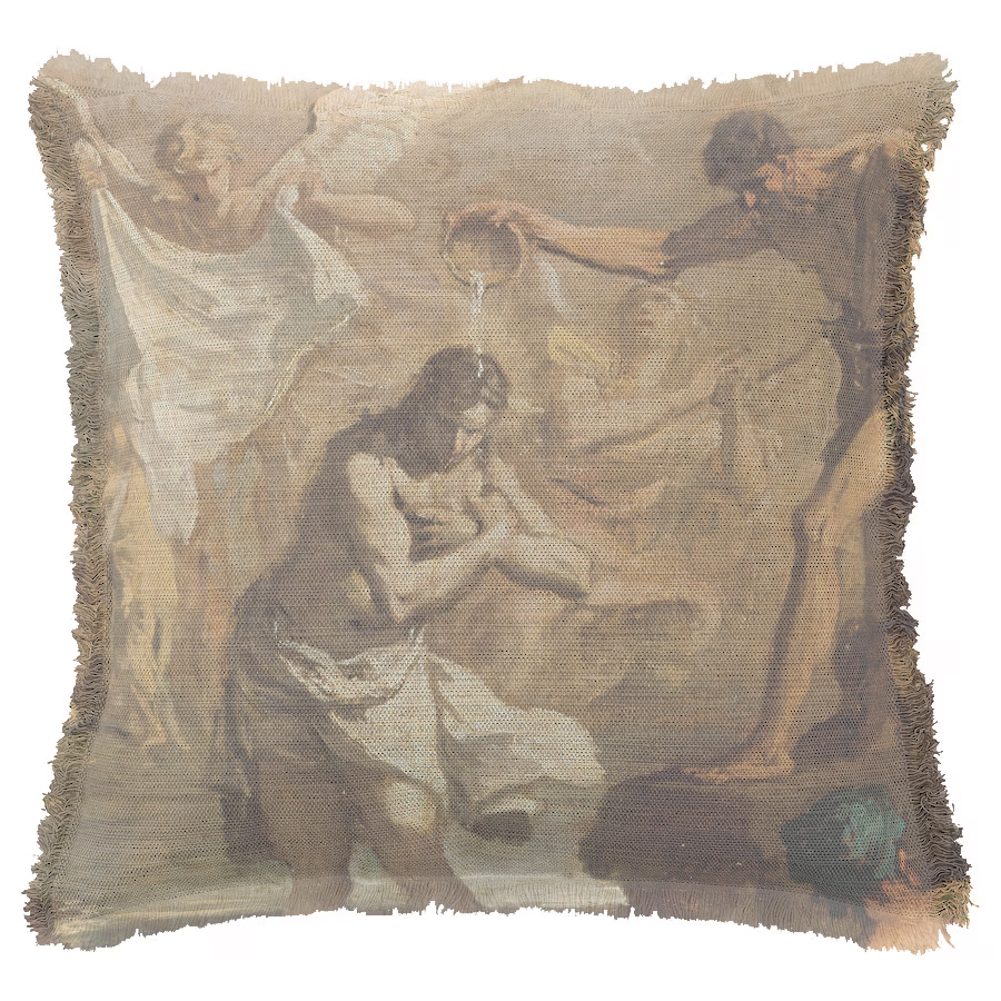 "The Baptism of Christ" 50cm x 50cm Fringed Cotton/Poly Cushion Cover