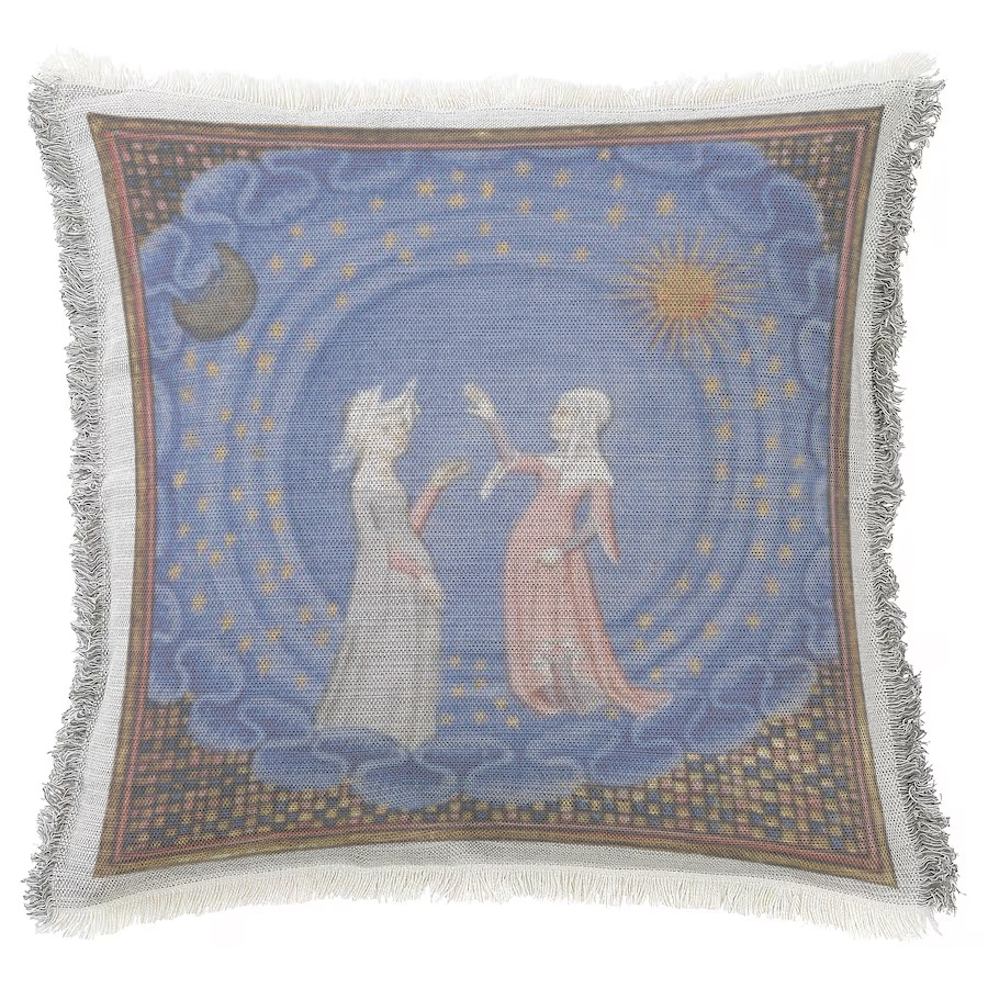 "Christine Pizan - Blessing" 50cm x 50cm Fringed Cotton/Poly Cushion Cover