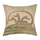 "Clavis Artis Extract - 3 Headed Dragon" 40cm x 40cm Faux Leather Cushion Cover