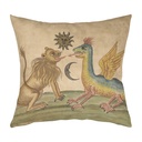 "Clavis Artis Extract - Lion and Dragon" 40cm x 40cm Faux Leather Cushion Cover