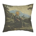 "Clavis Artis Extract - Seated Sun" 40cm x 40cm Faux Leather Cushion Cover