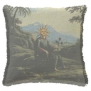 "Clavis Artis Extract - Seated Sun" 50cm x 50cm Fringed Cotton/Poly Cushion Cover