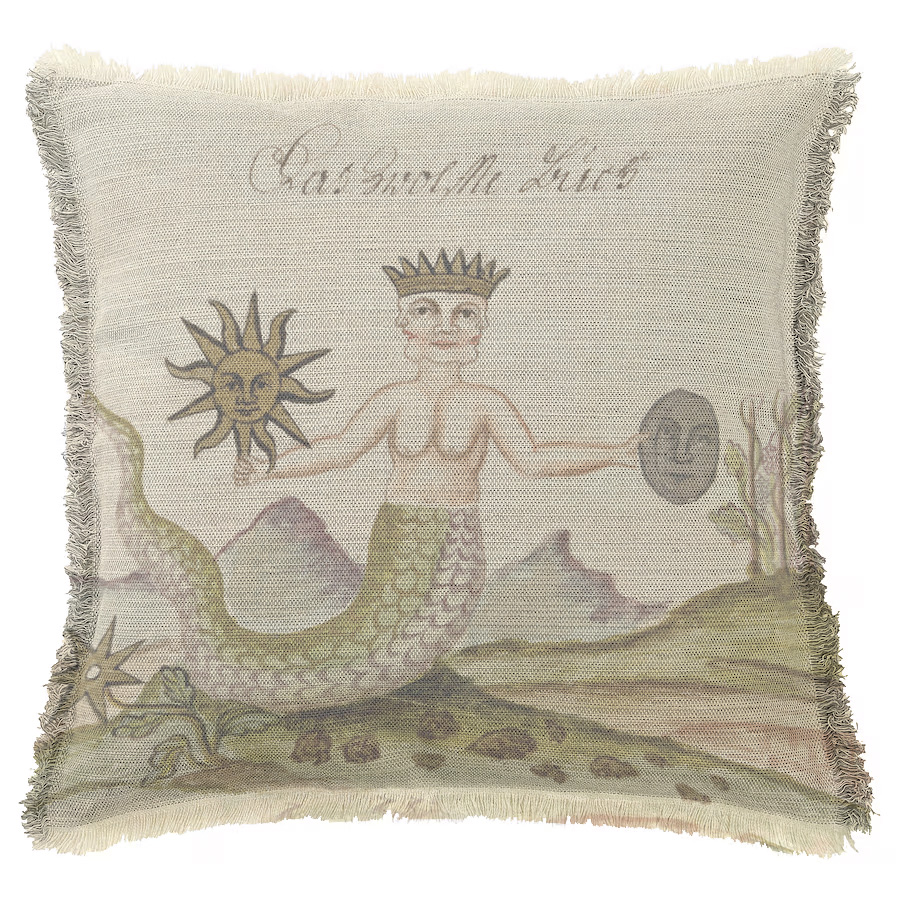 "Clavis Artis Extract - Sun and Mirror" 50cm x 50cm Fringed Cotton/Poly Cushion Cover