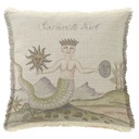 "Clavis Artis Extract - Sun and Mirror" 50cm x 50cm Fringed Cotton/Poly Cushion Cover