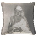 "Delores" 50cm x 50cm Fringed Cotton/Poly Cushion Cover